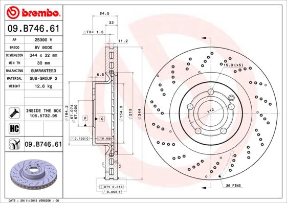 Brembo 09.B746.61 - Discofreno autozon.pro