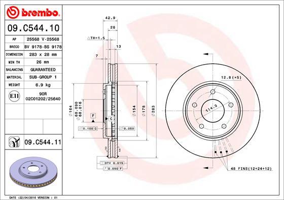 Brembo 09.C544.11 - Discofreno autozon.pro