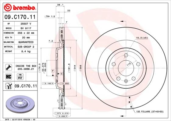 Brembo 09.C170.11 - Discofreno autozon.pro