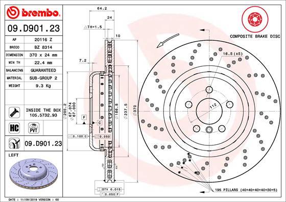 Brembo 09.D901.23 - Discofreno autozon.pro