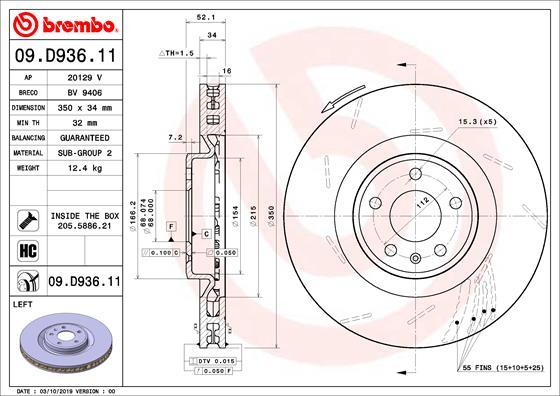 Brembo 09.D936.11 - Discofreno autozon.pro