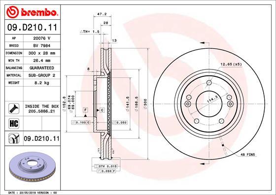 Brembo 09.D210.11 - Discofreno autozon.pro