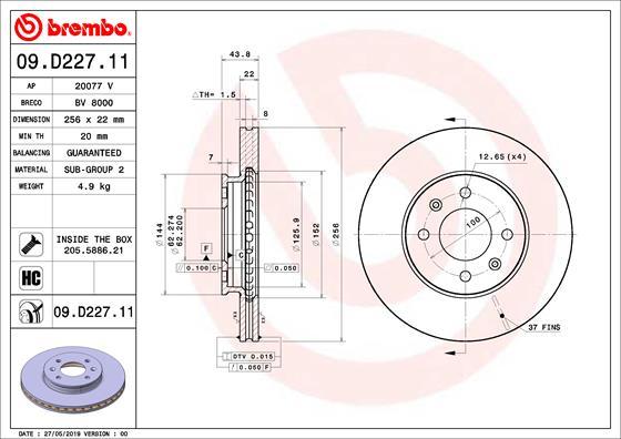 Brembo 09.D227.11 - Discofreno autozon.pro