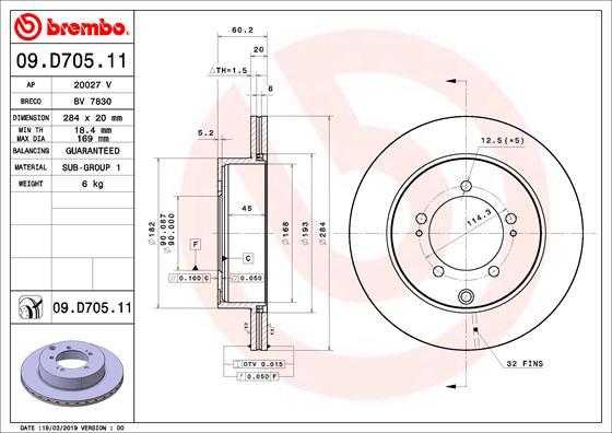 Brembo 09.D705.11 - Discofreno autozon.pro