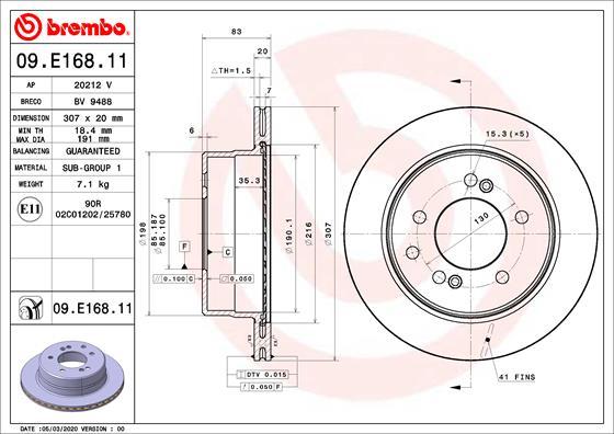 Brembo 09.E168.11 - Discofreno autozon.pro