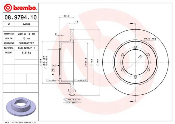 Brembo 08.9794.10 - Discofreno autozon.pro