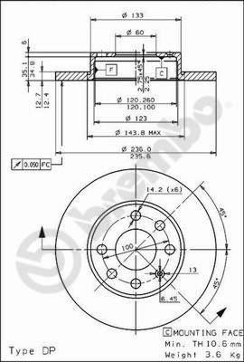 Brembo 08.4475.30 - Discofreno autozon.pro