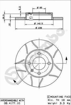 Brembo 08.4177.75 - Discofreno autozon.pro