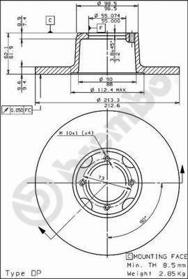 Brembo 08.4334.10 - Discofreno autozon.pro