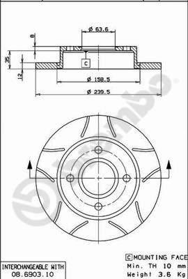 Brembo 08.6903.75 - Discofreno autozon.pro