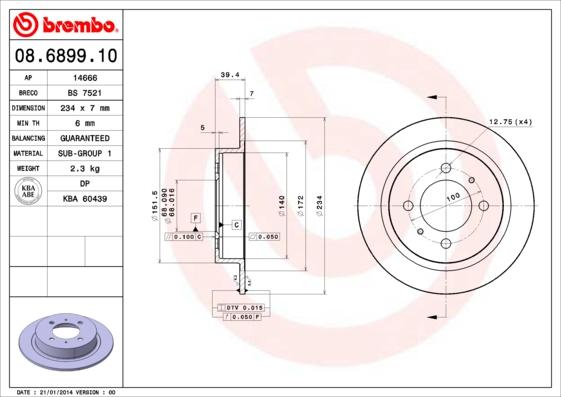 Brembo 08.6899.10 - Discofreno autozon.pro