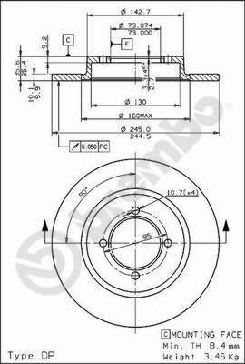 Brembo 08.3955.10 - Discofreno autozon.pro