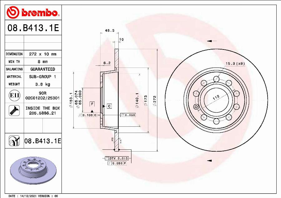 Brembo KT 08 025 - Kit freno, Freno a disco autozon.pro