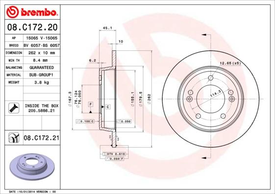 Brembo 08.C172.20 - Discofreno autozon.pro