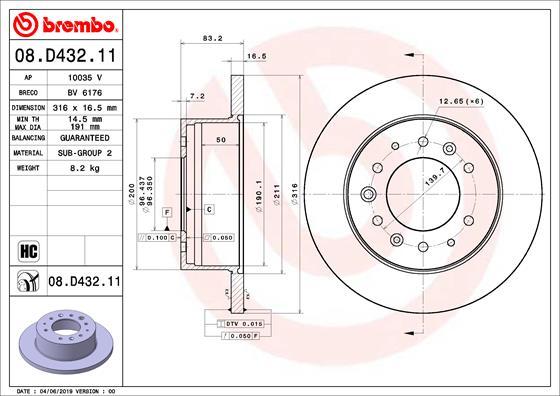 Brembo 08.D432.11 - Discofreno autozon.pro