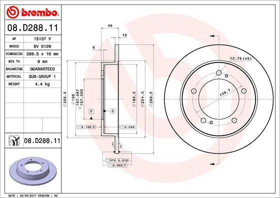 Brembo 08.D288.11 - Discofreno autozon.pro