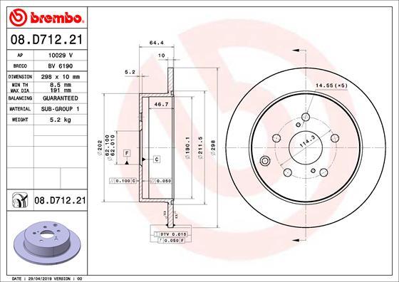 Brembo 08.D712.21 - Discofreno autozon.pro