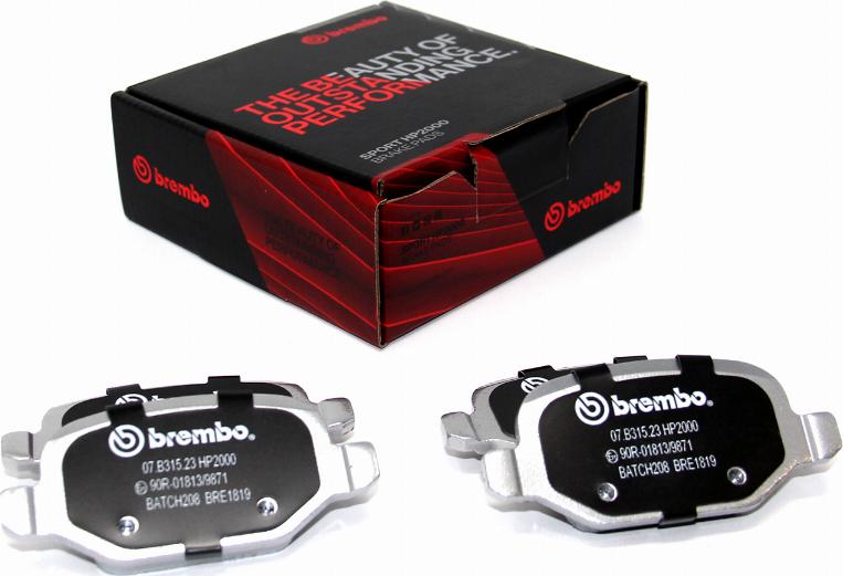 Brembo 07.B315.23 - Kit pastiglie freno per elevate prestazioni autozon.pro