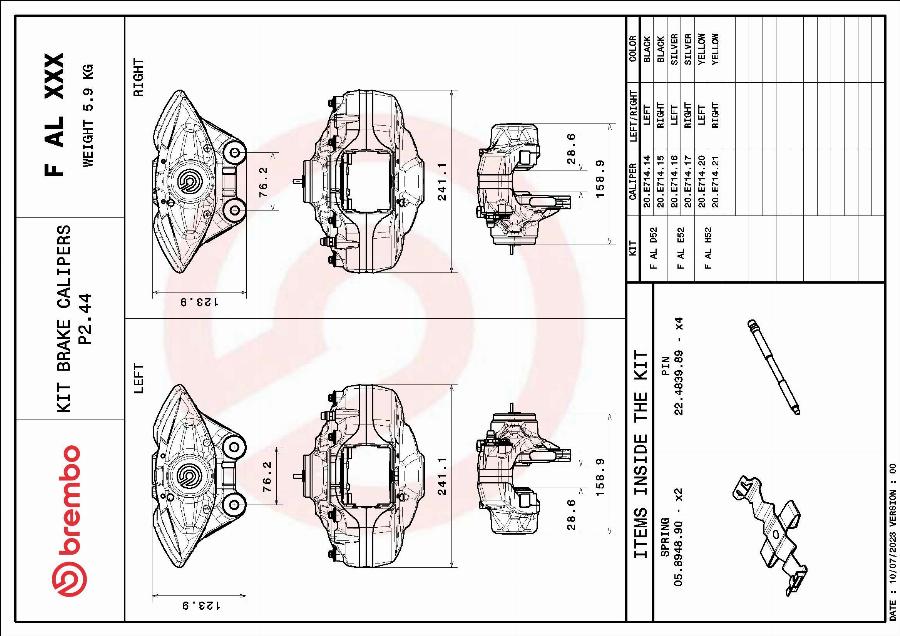 Brembo F AL D52 - Kit assale pinza freno autozon.pro