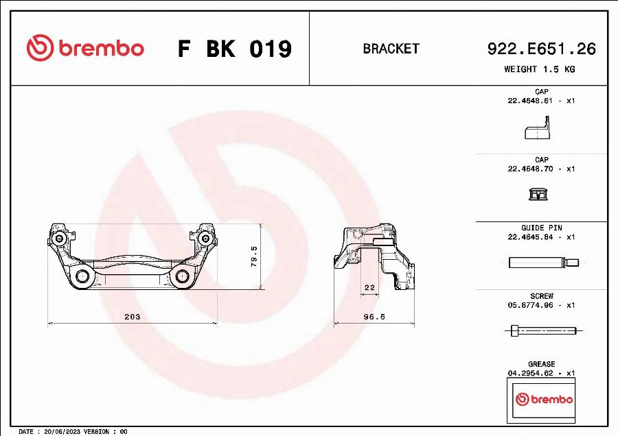 Brembo F BK 019 - Kit supporto pinza freno autozon.pro