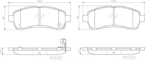 Brembo P 49 057 - Kit pastiglie freno, Freno a disco autozon.pro