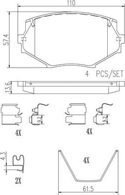 Brembo P49020N - Kit pastiglie freno, Freno a disco autozon.pro