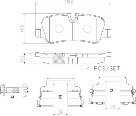 Brembo P44019N - Kit pastiglie freno, Freno a disco autozon.pro