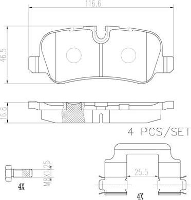 Brembo P44013N - Kit pastiglie freno, Freno a disco autozon.pro