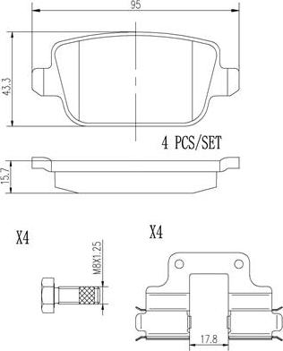 Brembo P44017N - Kit pastiglie freno, Freno a disco autozon.pro