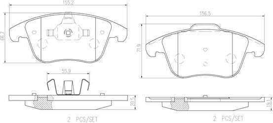 Brembo P44020N - Kit pastiglie freno, Freno a disco autozon.pro