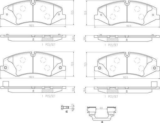 Brembo P44022N - Kit pastiglie freno, Freno a disco autozon.pro