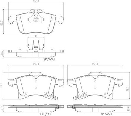 Brembo P59045N - Kit pastiglie freno, Freno a disco autozon.pro