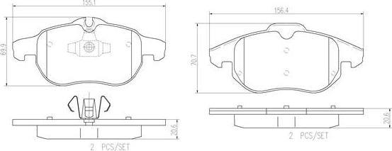 Brembo P59043N - Kit pastiglie freno, Freno a disco autozon.pro