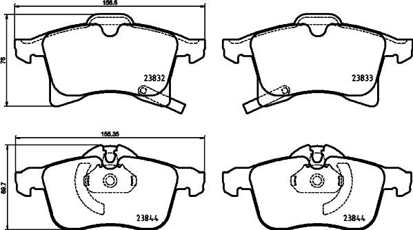 Brembo P 59 089 - Kit pastiglie freno, Freno a disco autozon.pro