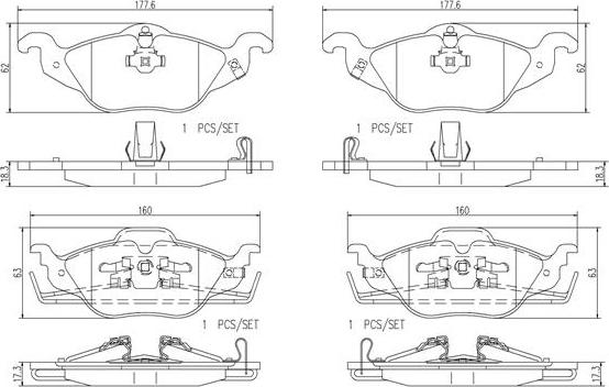 Brembo P59030N - Kit pastiglie freno, Freno a disco autozon.pro