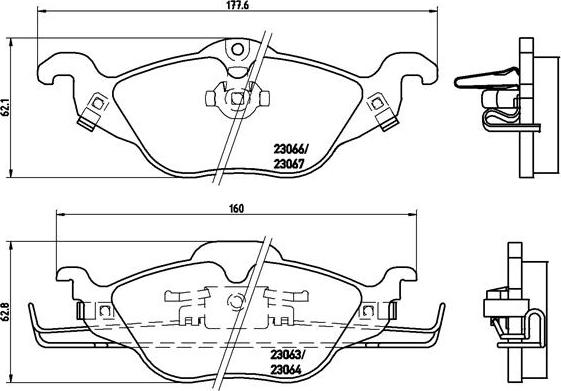 Brembo P 59 030 - Kit pastiglie freno, Freno a disco autozon.pro