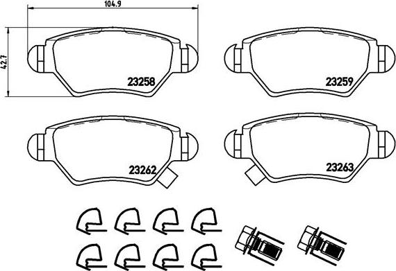 Brembo P 59 031 - Kit pastiglie freno, Freno a disco autozon.pro