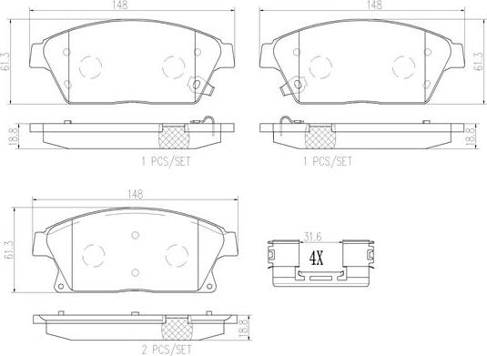 Brembo P59077N - Kit pastiglie freno, Freno a disco autozon.pro