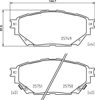 Brembo P 54 065 - Kit pastiglie freno, Freno a disco autozon.pro