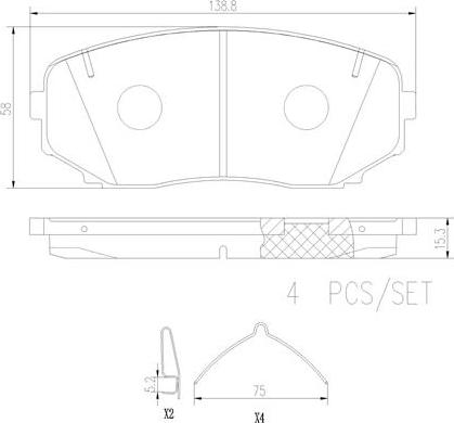 Brembo P54060N - Kit pastiglie freno, Freno a disco autozon.pro