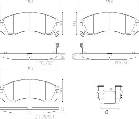 Brembo P54017N - Kit pastiglie freno, Freno a disco autozon.pro