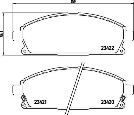 Brembo P 56 040 - Kit pastiglie freno, Freno a disco autozon.pro