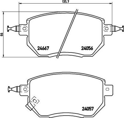 Brembo P 56 051 - Kit pastiglie freno, Freno a disco autozon.pro