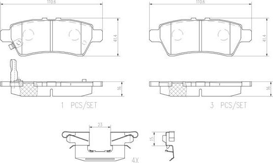 Brembo P56060N - Kit pastiglie freno, Freno a disco autozon.pro