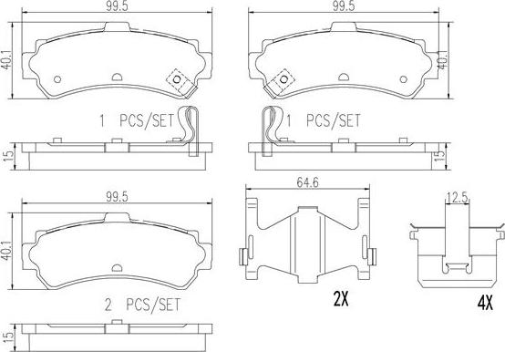 Brembo P56035N - Kit pastiglie freno, Freno a disco autozon.pro