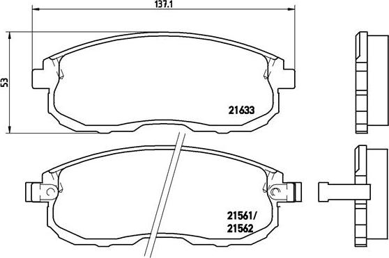 Brembo P 56 021 - Kit pastiglie freno, Freno a disco autozon.pro