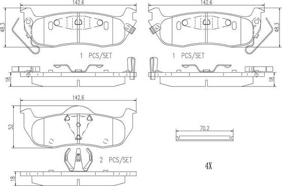 Brembo P56074N - Kit pastiglie freno, Freno a disco autozon.pro