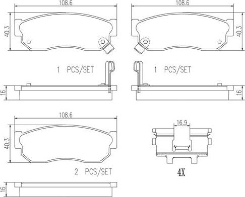 Brembo P56073N - Kit pastiglie freno, Freno a disco autozon.pro