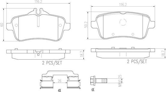 Brembo P50099N - Kit pastiglie freno, Freno a disco autozon.pro