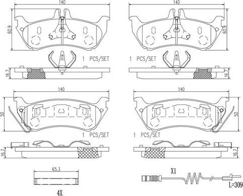 Brembo P50044N - Kit pastiglie freno, Freno a disco autozon.pro